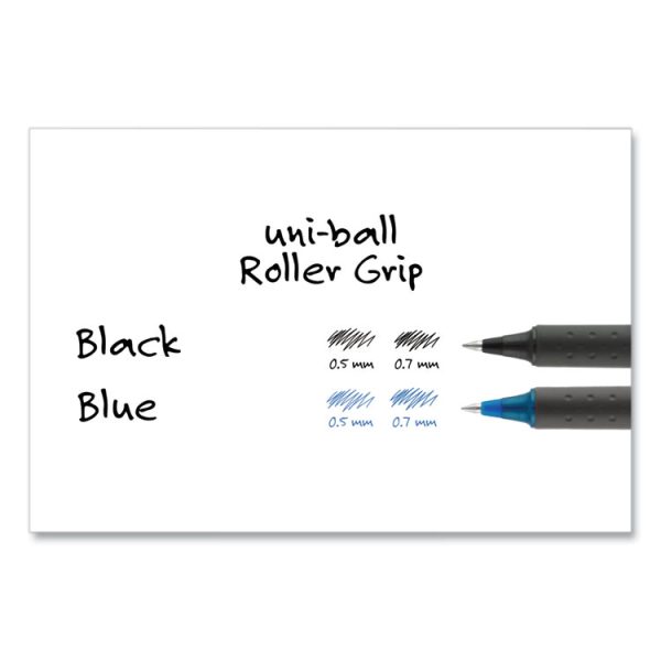 Grip Roller Ball Pen, Stick, Extra-Fine 0.5 mm, Black Ink, Black Barrel, Dozen - Image 5