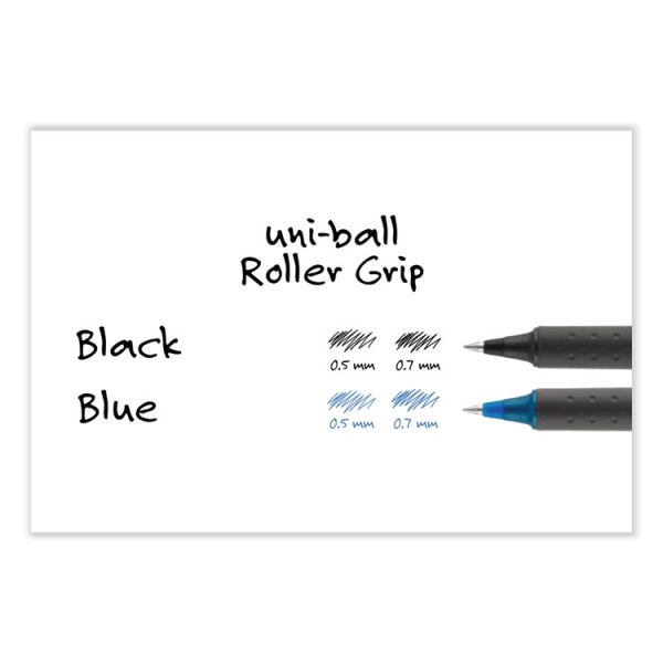 Grip Roller Ball Pen, Stick, Fine 0.7 Mm, Black Ink, Black Barrel, Dozen - Image 5