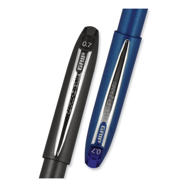 Grip Roller Ball Pen, Stick, Fine 0.7 Mm, Black Ink, Black Barrel, Dozen - Image 7