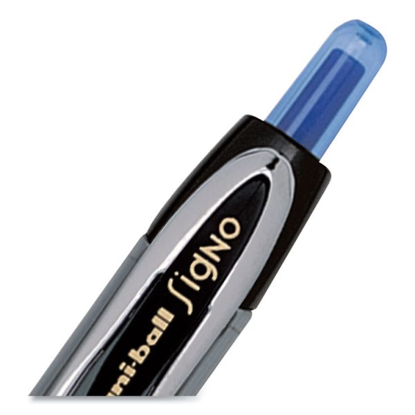 Signo 207 Gel Pen, Retractable, Fine 0.5 mm, Blue Ink, Smoke/Black/Blue Barrel, Dozen - Image 4