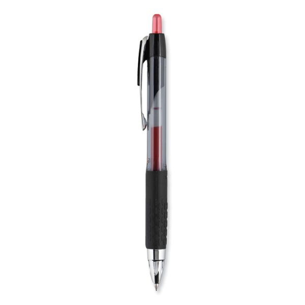 Signo 207 Gel Pen, Retractable, Fine 0.5 mm, Red Ink, Smoke/Black/Red Barrel, Dozen - Image 3
