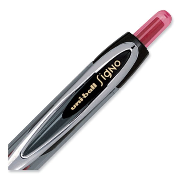 Signo 207 Gel Pen, Retractable, Fine 0.5 mm, Red Ink, Smoke/Black/Red Barrel, Dozen - Image 6