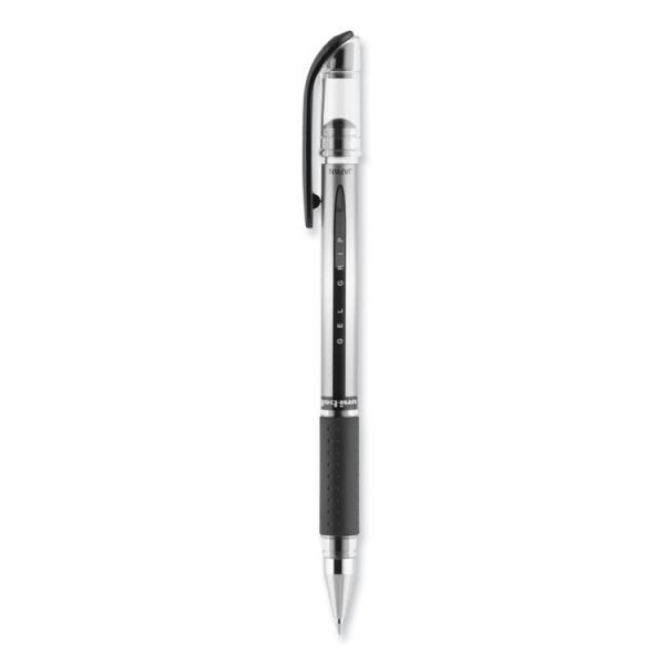Signo GRIP Gel Pen, Stick, Medium 0.7 mm, Black Ink, Clear/Black/Silver Barrel, Dozen - Image 3