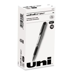 207 Impact Gel Pen, Stick, Bold 1 Mm, Black Ink, Silver/black Barrel
