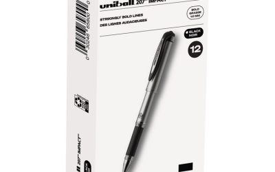 207 Impact Gel Pen, Stick, Bold 1 Mm, Black Ink, Silver/black Barrel