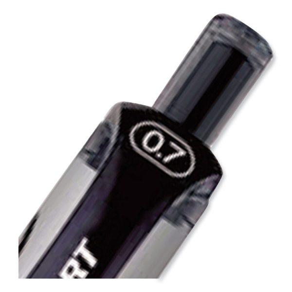 Signo Gel Pen, Retractable, Medium 0.7 mm, Black Ink, Silver/Black Barrel, Dozen - Image 4