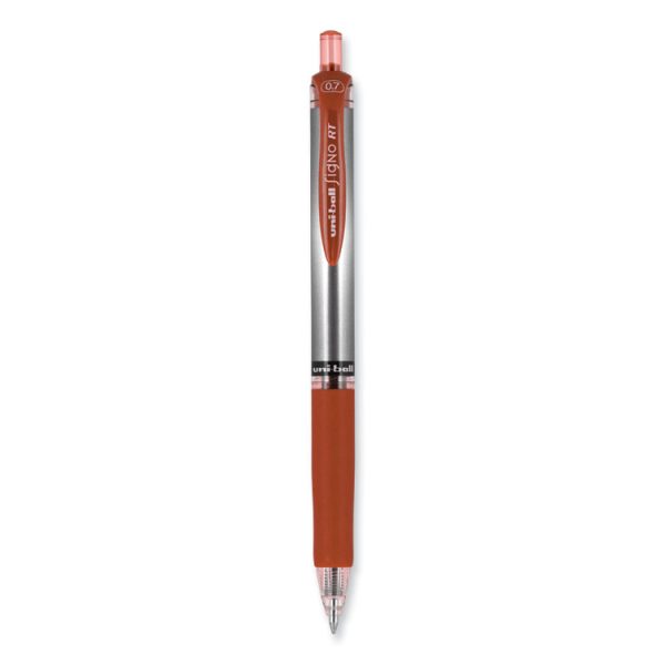 Signo Gel Pen, Retractable, Medium 0.7 mm, Red Ink, Silver/Red Barrel, Dozen - Image 2