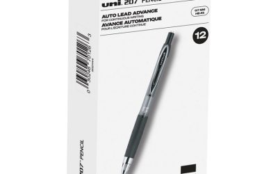 207 Mechanical Pencil, 0.7 Mm, Hb (#2), Black Lead, Black Barrel, Dozen