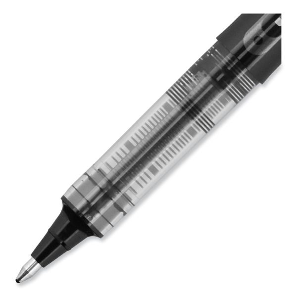 VISION Roller Ball Pen, Stick, Bold 1 mm, Black Ink, Gray/Black/Clear Barrel, Dozen - Image 7