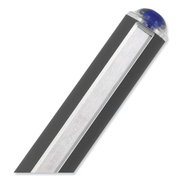 VISION Roller Ball Pen, Stick, Bold 1 mm, Blue Ink, Black/Blue/Clear Barrel, Dozen - Image 6