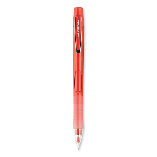 Chroma Mechanical Pencil, 0.7 Mm, Hb (#2), Black Lead, Red Barrel, Dozen - Image 2