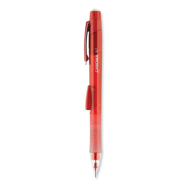 Chroma Mechanical Pencil, 0.7 Mm, Hb (#2), Black Lead, Red Barrel, Dozen - Image 3