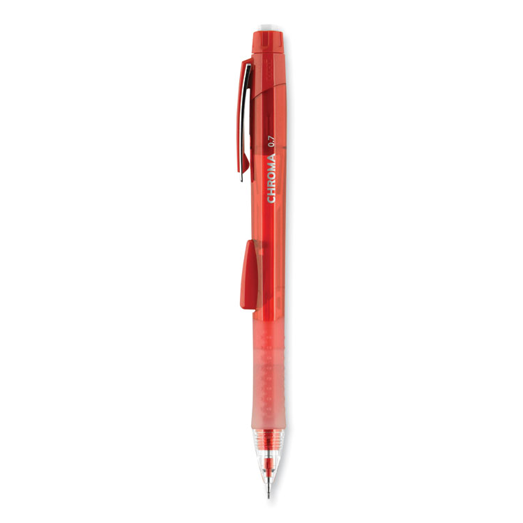 Chroma Mechanical Pencil, 0.7 Mm, Hb (#2), Black Lead, Red Barrel, Dozen - Image 3