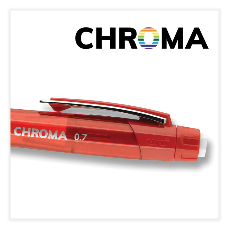 Chroma Mechanical Pencil, 0.7 Mm, Hb (#2), Black Lead, Red Barrel, Dozen - Image 6