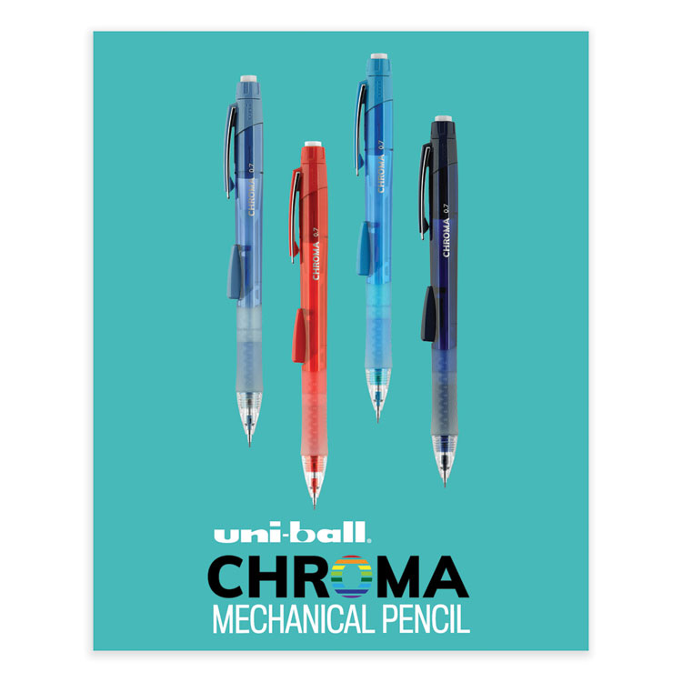 Chroma Mechanical Pencil, 0.7 Mm, Hb (#2), Black Lead, Red Barrel, Dozen - Image 10
