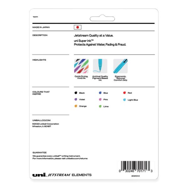 Jetstream Elements Hybrid Gel Pen, Retractable, Medium 1 mm, Assorted Ink and Barrel Colors, 12/Pack - Image 2