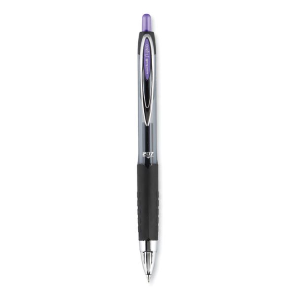 Signo 207 Gel Pen, Retractable, Medium 0.7 mm, Violet Ink, Smoke/Black/Violet Barrel, Dozen - Image 2