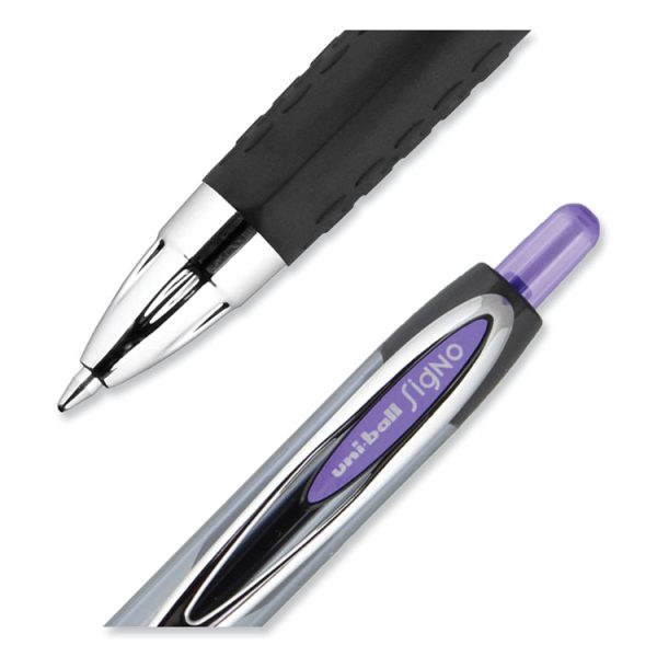 Signo 207 Gel Pen, Retractable, Medium 0.7 mm, Violet Ink, Smoke/Black/Violet Barrel, Dozen - Image 5