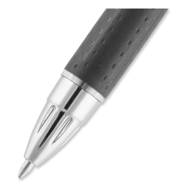 Jetstream Retractable Hybrid Gel Pen, Bold 1 mm, Black Ink, Black/Silver Barrel - Image 7