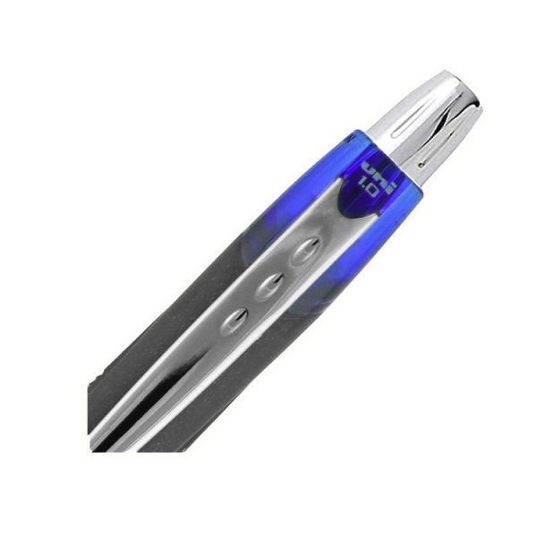 Jetstream Retractable Hybrid Gel Pen, Bold 1 mm, Blue Ink, Black/Silver/Blue Barrel - Image 4
