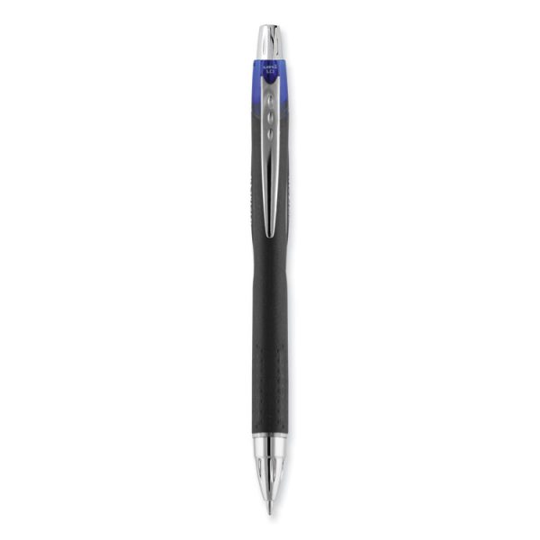 Jetstream Retractable Hybrid Gel Pen, Bold 1 mm, Blue Ink, Black/Silver/Blue Barrel - Image 2