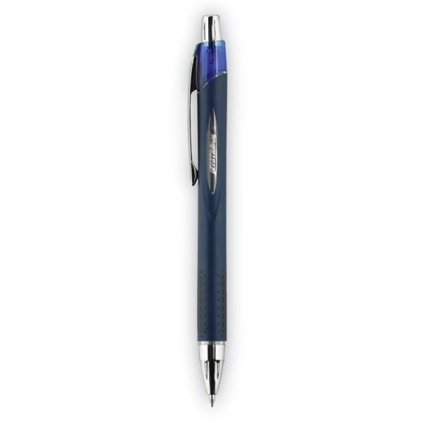 Jetstream Retractable Hybrid Gel Pen, Bold 1 mm, Blue Ink, Black/Silver/Blue Barrel - Image 3
