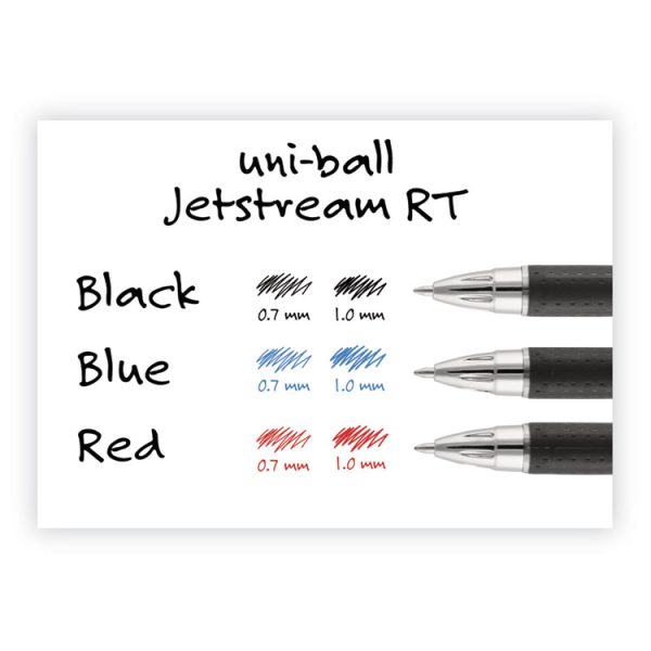 Jetstream Retractable Hybrid Gel Pen, Bold 1 mm, Red Ink, Black/Silver/Red Barrel - Image 5