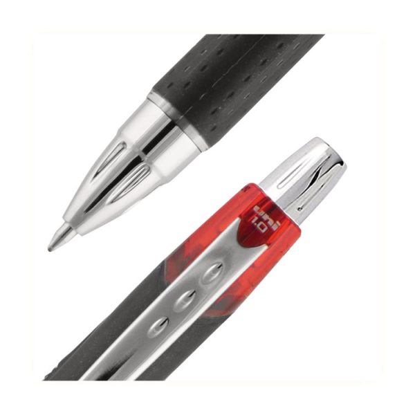 Jetstream Retractable Hybrid Gel Pen, Bold 1 mm, Red Ink, Black/Silver/Red Barrel - Image 4