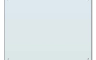 Glass Dry Erase Board, 47 x 35, White Surface