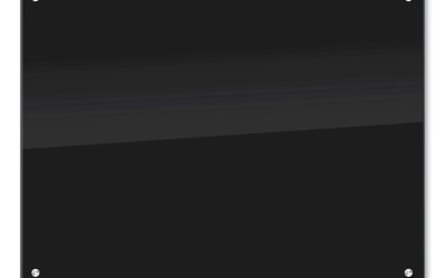 Glass Dry Erase Board, 47 x 35, Black Surface