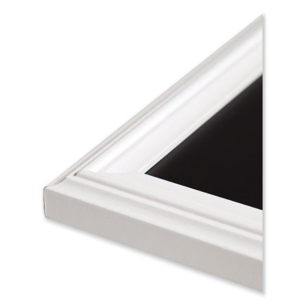 Magnetic Chalkboard with Decor Frame, 30 x 20, Black Surface, White Wood Frame - Image 3