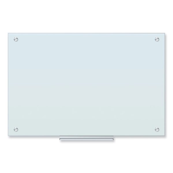 Glass Dry Erase Board, 35 x 23, White Surface