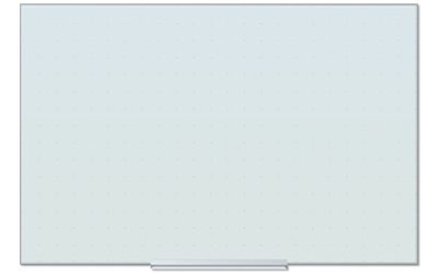 Floating Glass Ghost Grid Dry Erase Board, 35 x 23, White