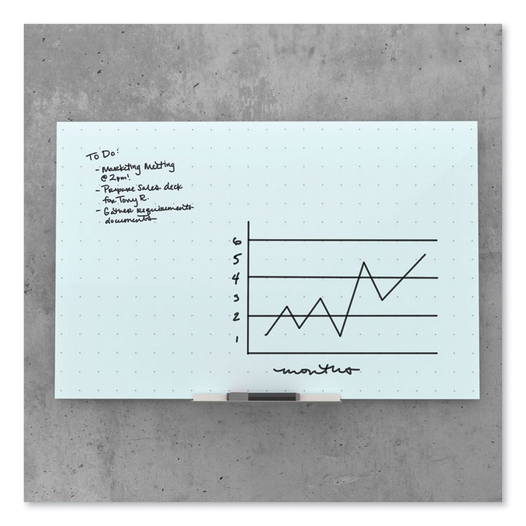 Floating Glass Ghost Grid Dry Erase Board, 35 x 23, White - Image 3