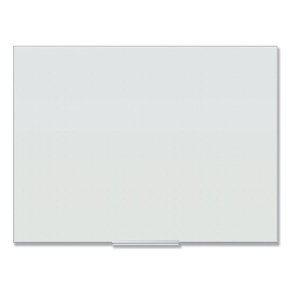 Floating Glass Ghost Grid Dry Erase Board, 47 x 35, White