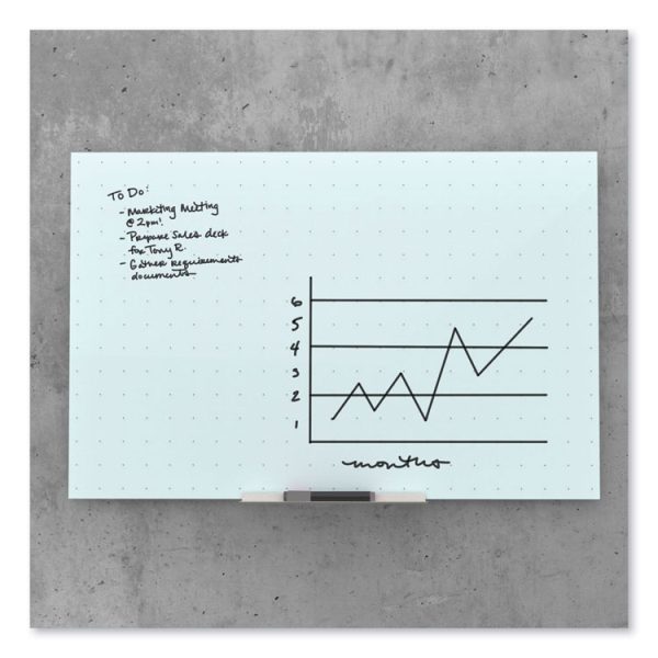 Floating Glass Ghost Grid Dry Erase Board, 47 x 35, White - Image 3