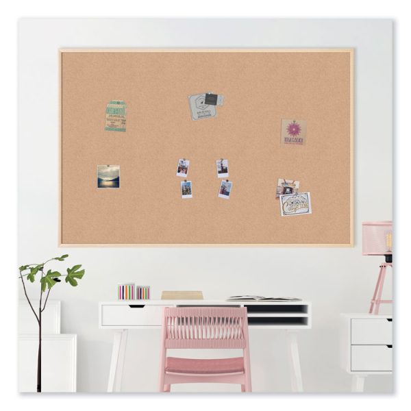 Cork Bulletin Board, 70 x 47, Tan Surface, Birch Wood Frame - Image 2