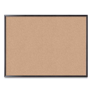 Cork Bulletin Board, 47 x 35, Tan Surface, Black Frame