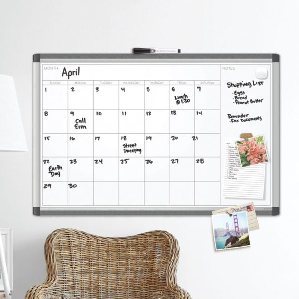 PINIT Magnetic Dry Erase Undated One Month Calendar, 35 x 23, White - Image 2