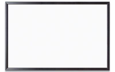Magnetic Dry Erase Board with Wood Frame, 35 x 23, White Surface, Black Frame