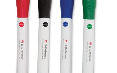 U-Defense Antimicrobial Dry-Erase Markers, Medium Bullet Tip, Assorted Colors, 24/Pack