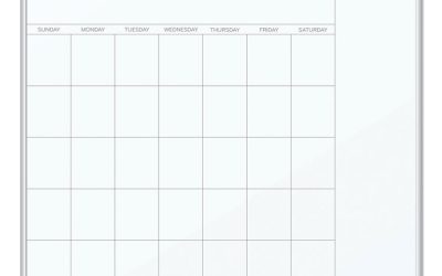 Magnetic Dry Erase Board, Undated One Month, 20 x 16, White Surface, Silver Aluminum Frame