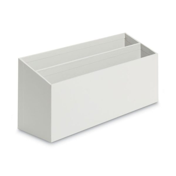 Four-Piece Desk Organization Kit, Magazine Holder/Paper Tray/Pencil Cup/Storage Bin, Chipboard, Gray - Image 6