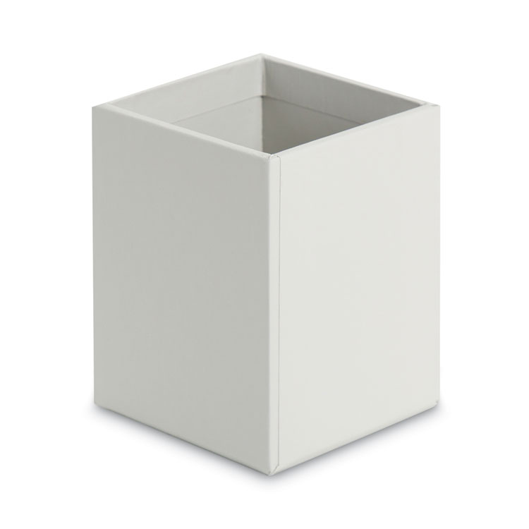 Four-Piece Desk Organization Kit, Magazine Holder/Paper Tray/Pencil Cup/Storage Bin, Chipboard, Gray - Image 3
