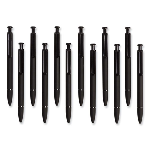 Monterey Soft Touch Ballpoint Pen, Retractable, Medium 1 Mm, Black Ink, Midnight Barrel, 12/pack - Image 2