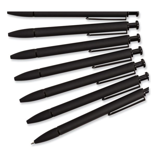 Monterey Soft Touch Ballpoint Pen, Retractable, Medium 1 Mm, Black Ink, Midnight Barrel, 12/pack - Image 3