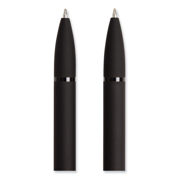Monterey Soft Touch Ballpoint Pen, Retractable, Medium 1 Mm, Black Ink, Midnight Barrel, 12/pack - Image 4
