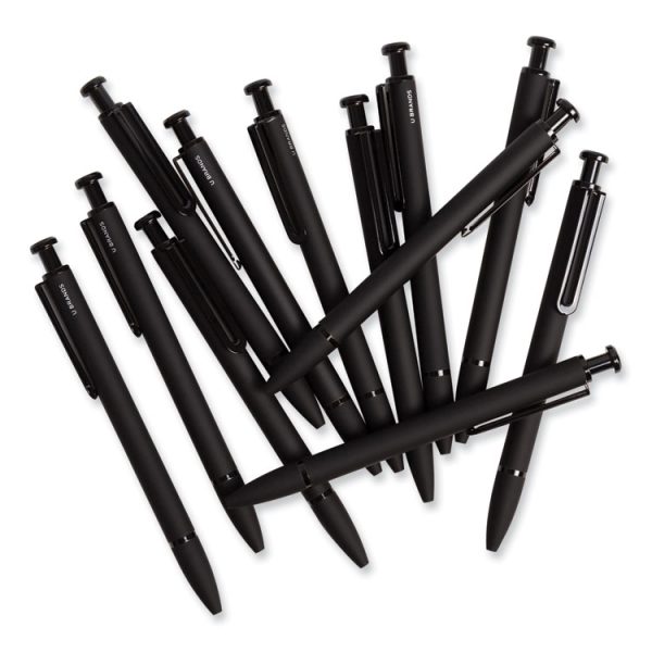 Monterey Soft Touch Ballpoint Pen, Retractable, Medium 1 Mm, Black Ink, Midnight Barrel, 12/pack - Image 5