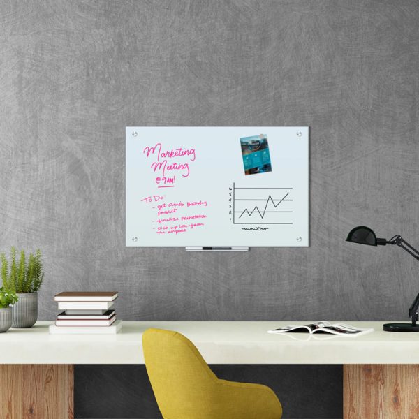 Magnetic Glass Dry Erase Board Value Pack, 35" x 23", Frosted White - Image 2