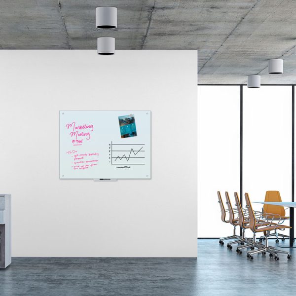 Magnetic Glass Dry Erase Board Value Pack, 47" x 35", Frosted White - Image 2